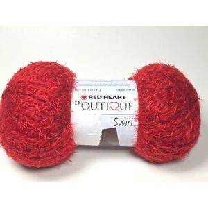 Red Heart Yarn Skein Boutique Swirl Red Rated 5106 Yds. Wool blend
